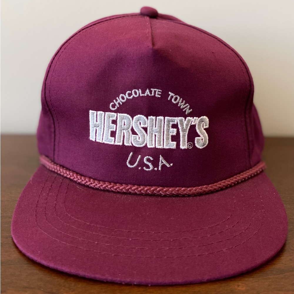HERSHEY'S MILK CHOCOLATE EMBROIDERED SNAPBACK TRUCKER HAT K-BRAND VINTAGE BROWN